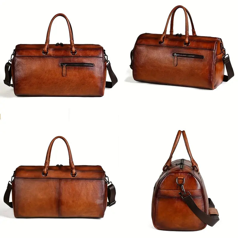 Sac bandoulière rétro en cuir véritable pour femme