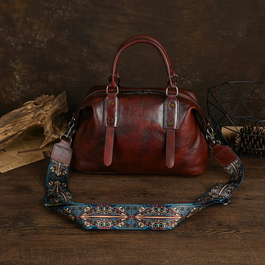 Sac vintage en cuir marron